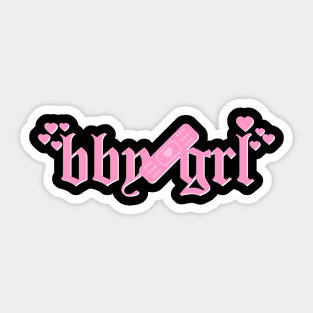 bby grl (pink & white) Sticker